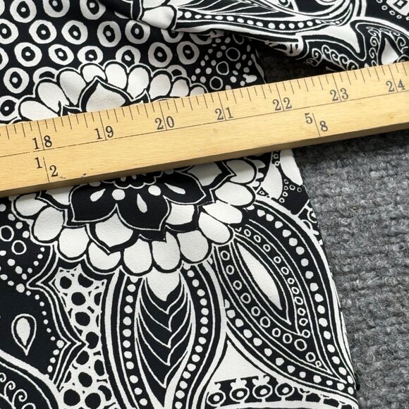 Loft Dress Large Petite Navy‎ White Floral Belt Paisley Boho Fairy Cottagecore - Picture 12 of 16